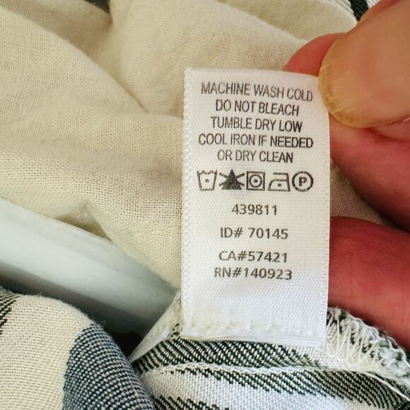 Ann Taylor LOFT Olive Green Blue Cream Casual Striped Jogger Pants Size 4 - Picture 10 of 11